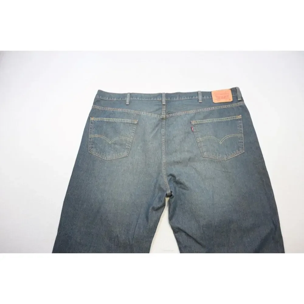 Levi's 550 Relaxed Fit Straight Blue Denim Jeans Rugged Mens Sz 50‎ x 32